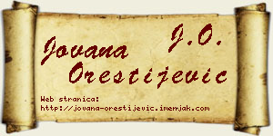 Jovana Orestijević vizit kartica